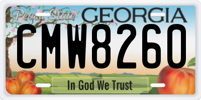 GA license plate CMW8260