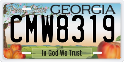 GA license plate CMW8319