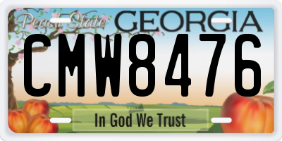 GA license plate CMW8476