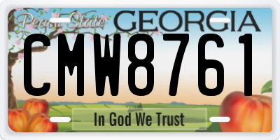 GA license plate CMW8761