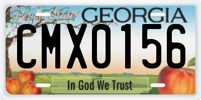 GA license plate CMX0156