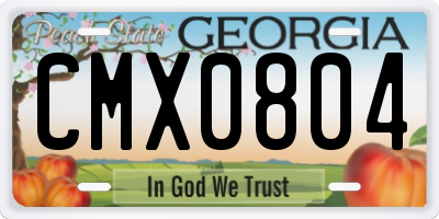 GA license plate CMX0804