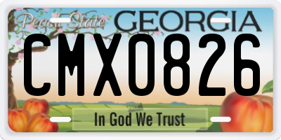 GA license plate CMX0826