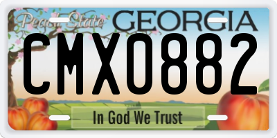 GA license plate CMX0882
