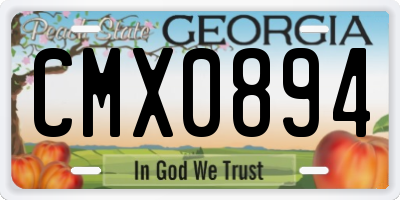 GA license plate CMX0894