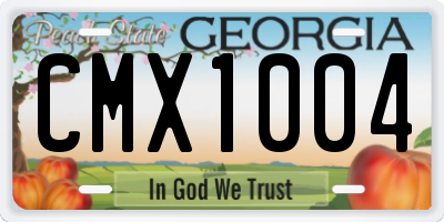 GA license plate CMX1004