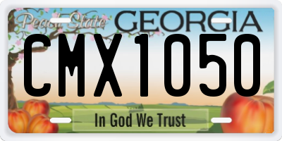 GA license plate CMX1050