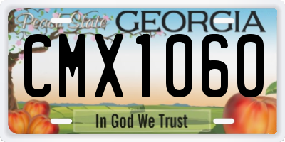 GA license plate CMX1060