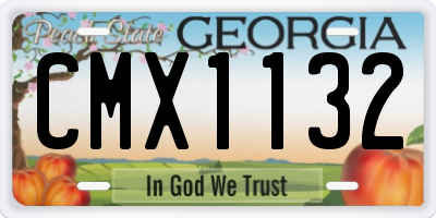 GA license plate CMX1132