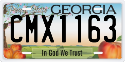 GA license plate CMX1163