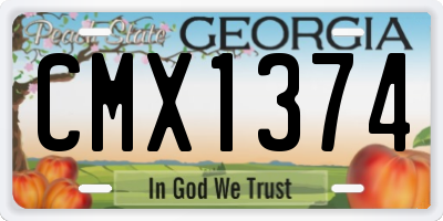 GA license plate CMX1374