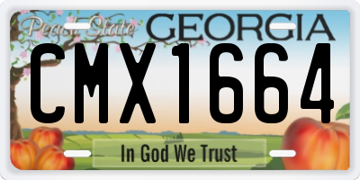 GA license plate CMX1664