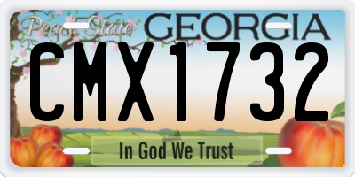 GA license plate CMX1732