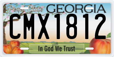 GA license plate CMX1812