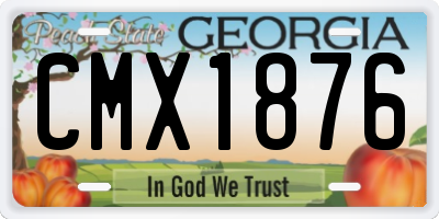 GA license plate CMX1876