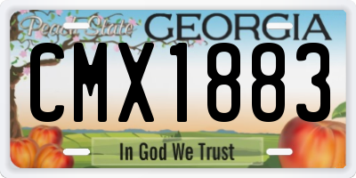 GA license plate CMX1883