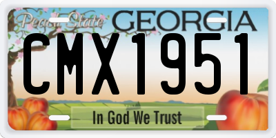 GA license plate CMX1951