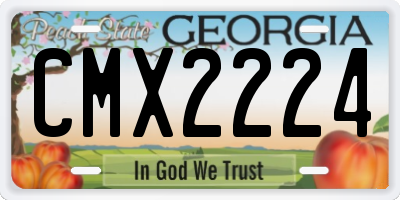 GA license plate CMX2224