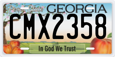 GA license plate CMX2358