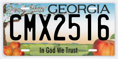 GA license plate CMX2516