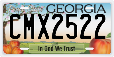 GA license plate CMX2522