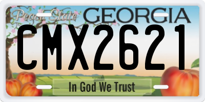GA license plate CMX2621
