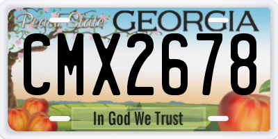 GA license plate CMX2678
