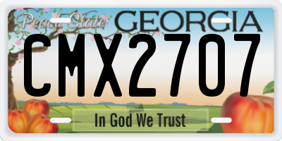 GA license plate CMX2707