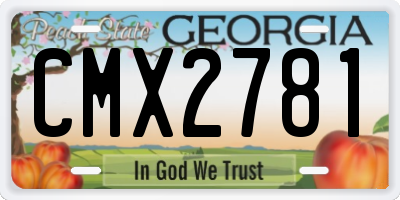 GA license plate CMX2781