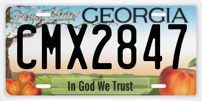 GA license plate CMX2847