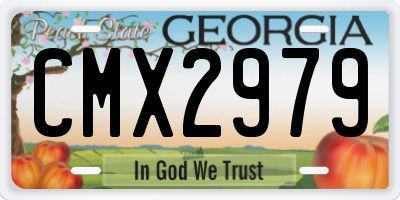 GA license plate CMX2979