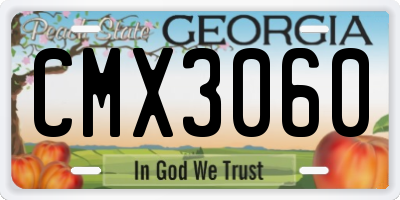 GA license plate CMX3060
