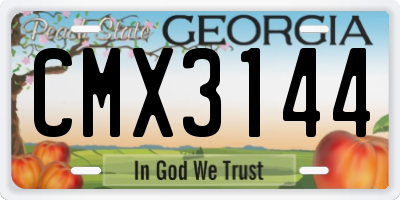 GA license plate CMX3144