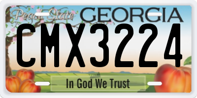 GA license plate CMX3224