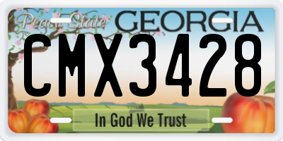 GA license plate CMX3428