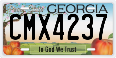 GA license plate CMX4237