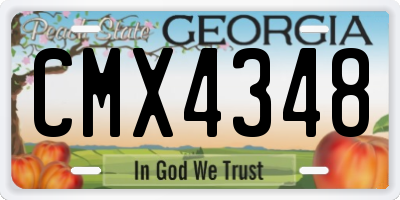 GA license plate CMX4348