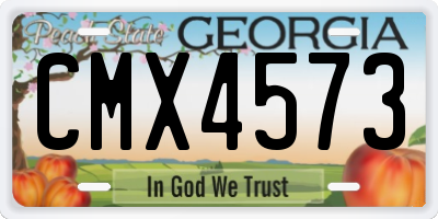 GA license plate CMX4573