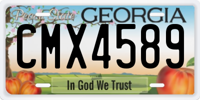 GA license plate CMX4589