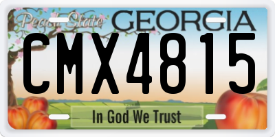 GA license plate CMX4815