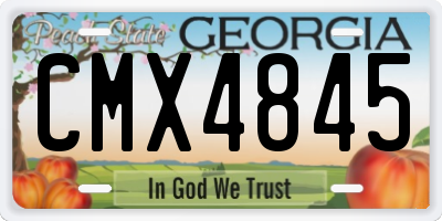 GA license plate CMX4845