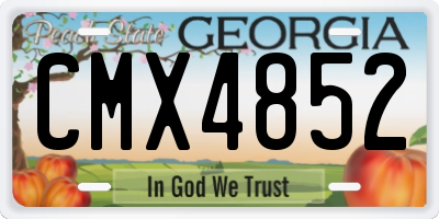 GA license plate CMX4852