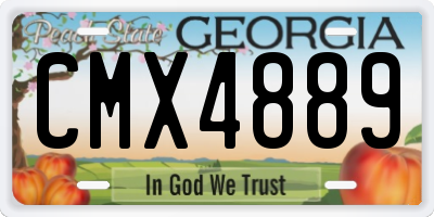 GA license plate CMX4889