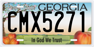 GA license plate CMX5271