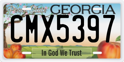 GA license plate CMX5397