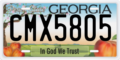 GA license plate CMX5805