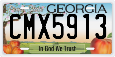 GA license plate CMX5913
