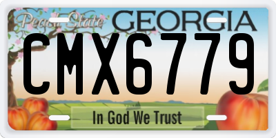 GA license plate CMX6779