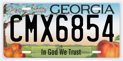 GA license plate CMX6854