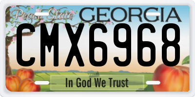 GA license plate CMX6968